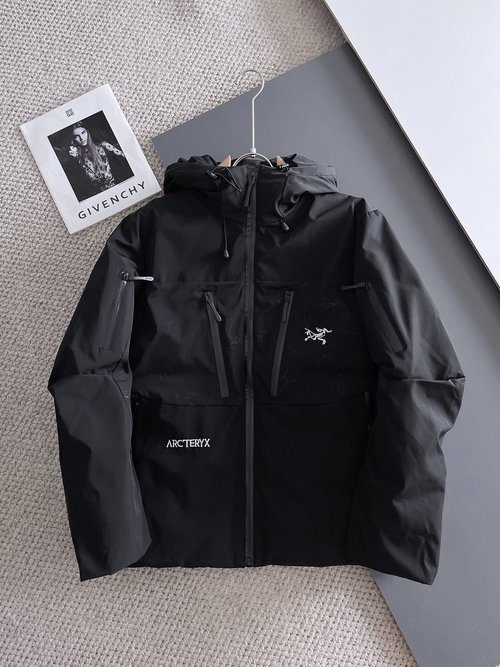 ArcTeryx Premium 90% Down Jacket with Three Labels and Colorful Design