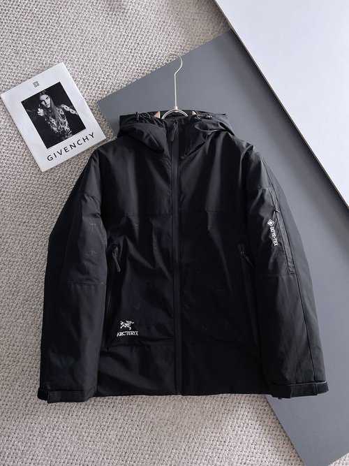 ArcTeryx Premium 90% Down Jacket with Three Labels and Colorful Design