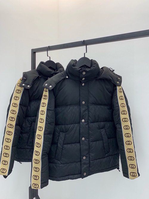 Gucci Luxury Reflective Stripe Down Jacket with Inspired Design