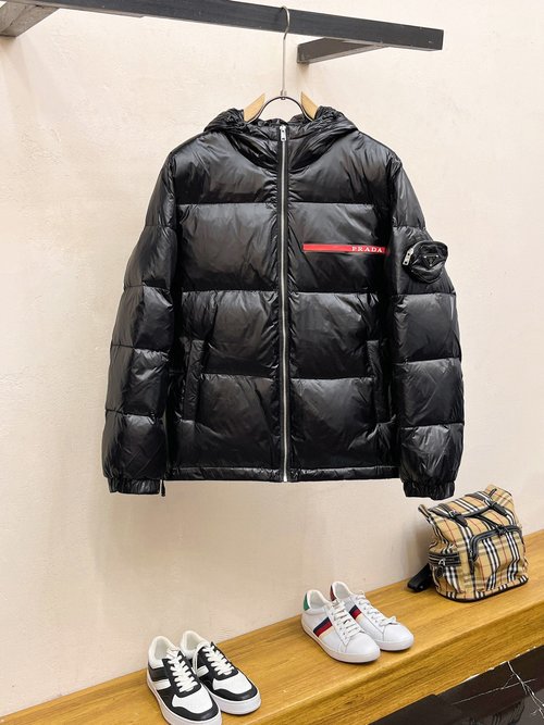Prada Premium Goose Down Jacket with Logo and Colorful Style