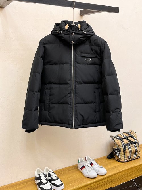 Prada Premium Down Jacket with Logo and Colorful Design