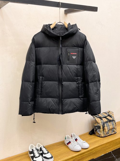 Prada Premium Down Jacket with Logo and Colorful Design
