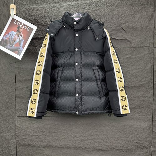 Gucci Custom-Made Down Jacket with Reflective Elements and Logo Embroidery
