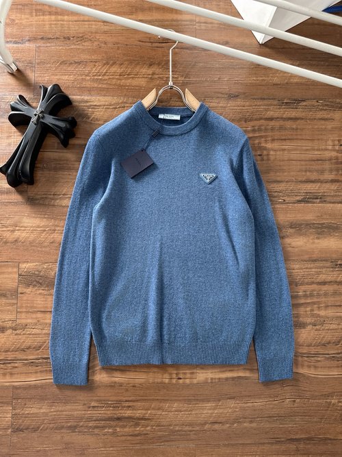 Prada High - end Wool Blend Round Neck Sweater