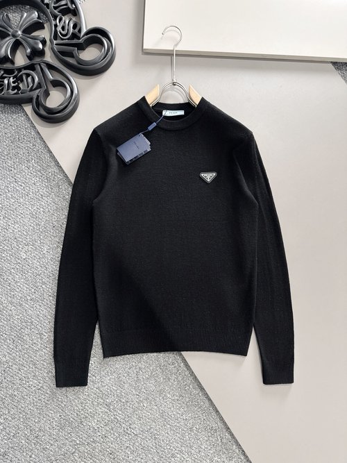 Prada Elegant Wool-blend Round-neck Sweater