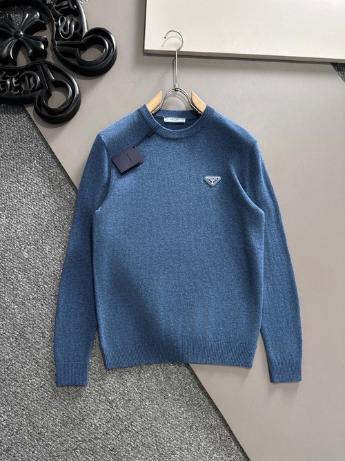 Prada Premium Wool Blend Round Neck Sweater