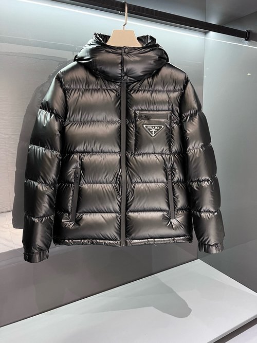 Prada Premium Down Jacket with 90% Down and Classic Logo