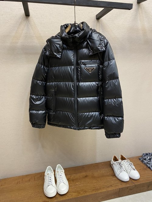 Prada Premium 90% Down Jacket with Classic Logo and Color