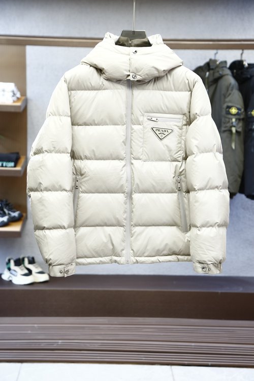 Prada Premium 90% Down Jacket with Classic Logo and Color
