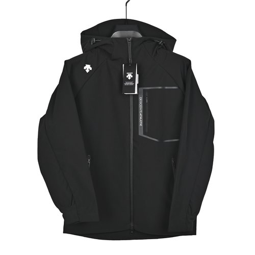 Descente Soft Shell Windbreaker in Black and Ether Blue