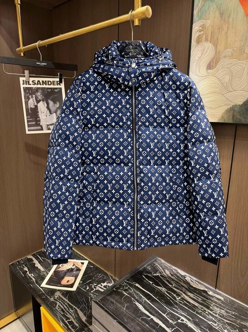Louis Vuitton High - end 90 - down Jacket with Logo & Color - block