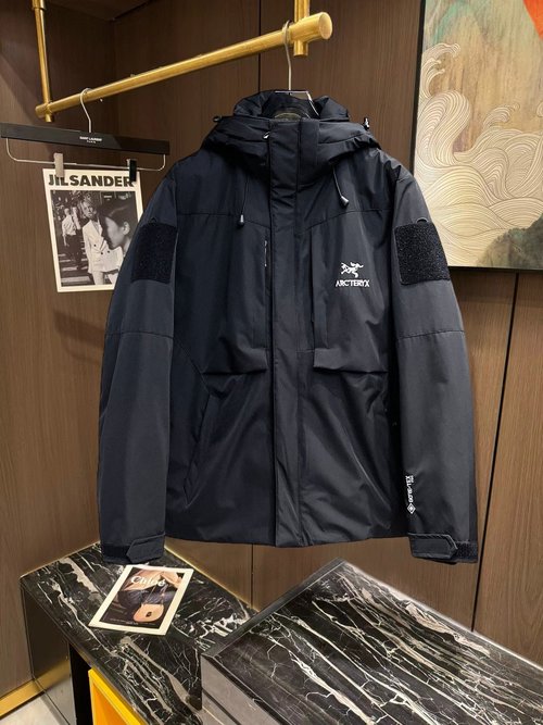 ArcTeryx Full 90 Down Feather Jackets with Plaid Design