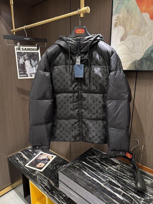 Louis Vuitton 90% Down-filled Color-block Jacket with Logo