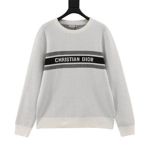 Dior Knitted Pullover with Jacquard Letter Pattern