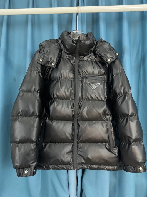 Prada Premium Down Jacket with 90% Down and Three Labels