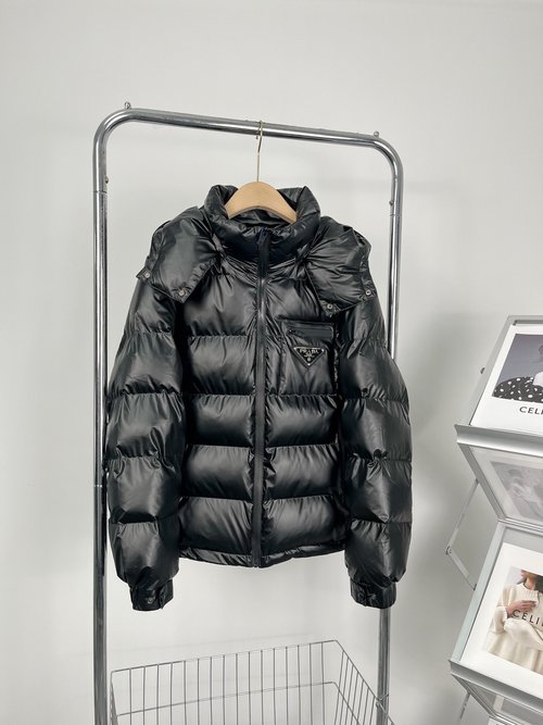 Prada Premium 90% Down Jacket with Logo and Colorful Design