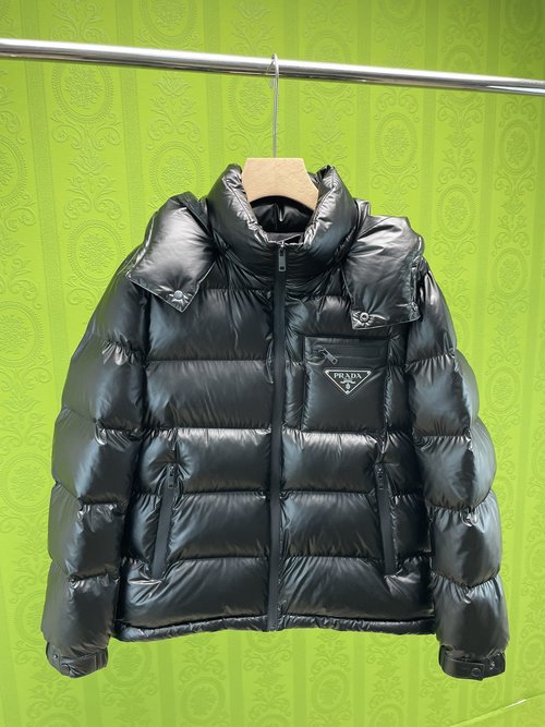 Prada Premium Down Jacket with 90% Down and Classic Logo