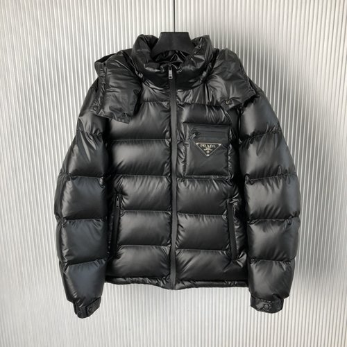 Prada Premium Down Jacket with 90% Down and Classic Logo
