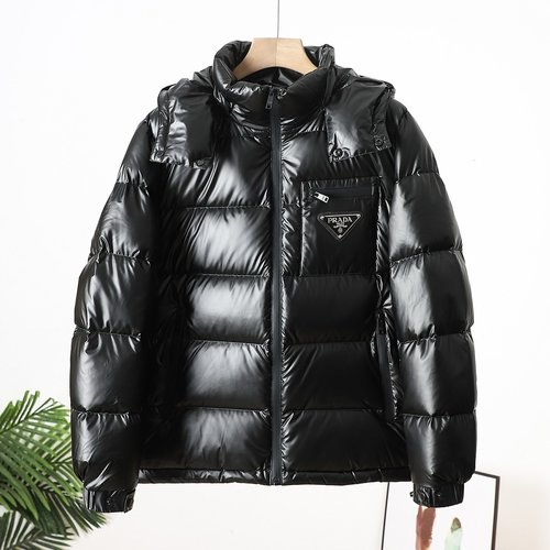 Prada Premium Down Jacket with 90% Down and Colorful Design