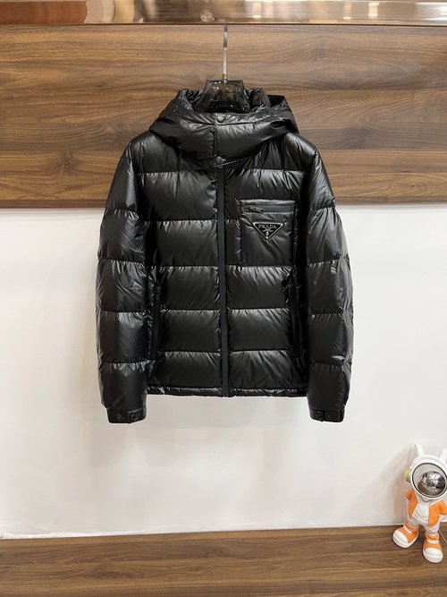 Prada Premium Down Jacket with 90% Down and Colorful Design