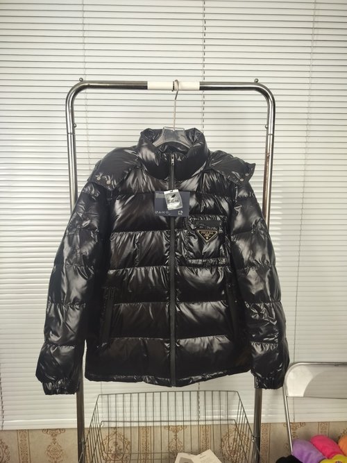 Prada Premium Down Jacket with 90% Down and Colorful Design
