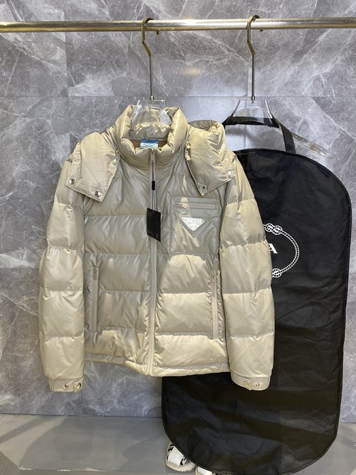 Prada Premium Down Jacket with 90% Down and Logo