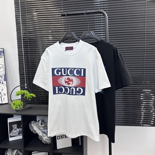 Gucci Box Letter Printed Short Sleeve T - Shirt