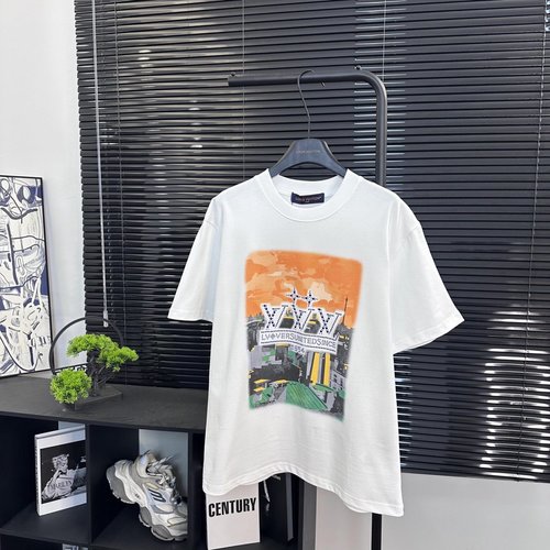 Louis Vuitton City Landscape Digital Rhinestone Short Sleeve