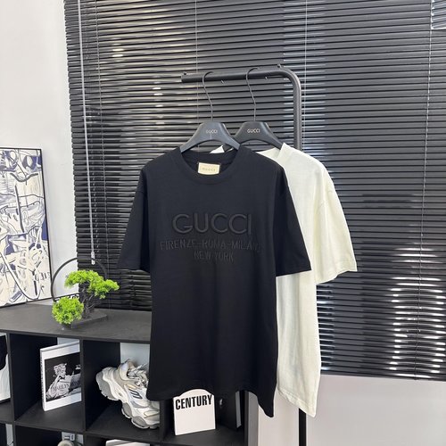 Gucci Classic 3D Embroidered Letter Short Sleeve Shirt