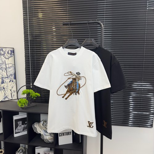 Louis Vuitton Western Cowboy Embroidered Short Sleeve Tee