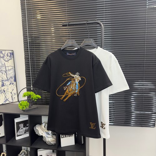 Louis Vuitton Western Cowboy Embroidered Short Sleeve T-Shirt