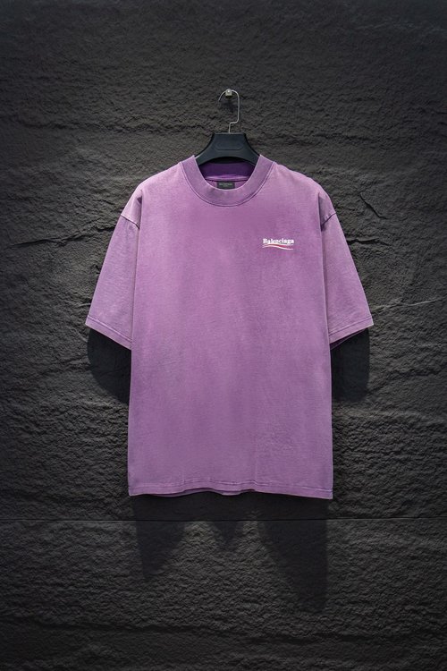 Versace Distressed Purple T-Shirt with Graffiti Design