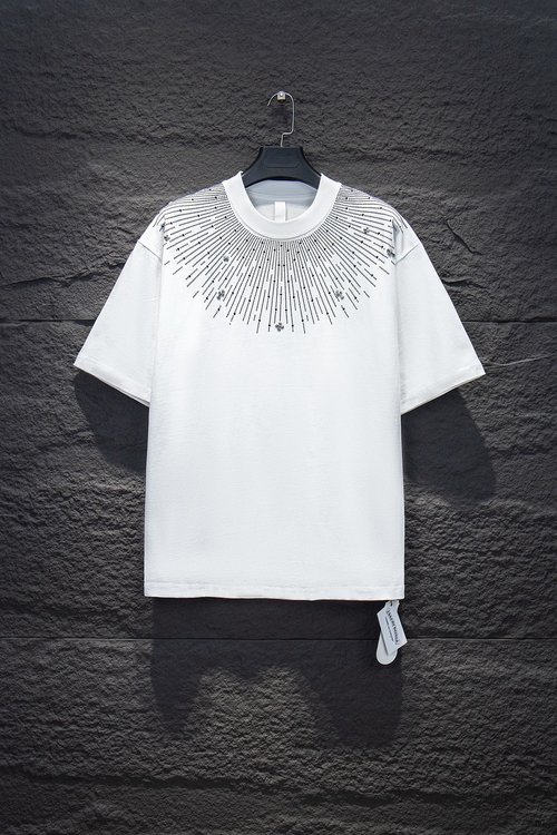 Versace Water-washed Rhinestone Short-sleeved Shirt