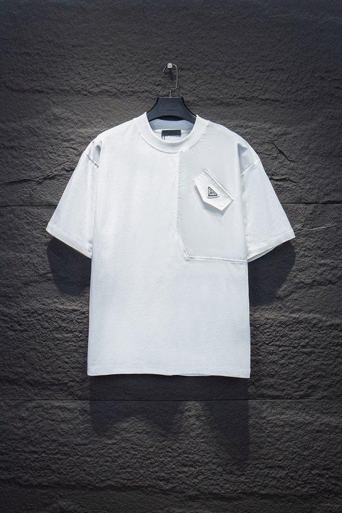 Prada Cotton Embroidered Oversized Short Sleeve Tee