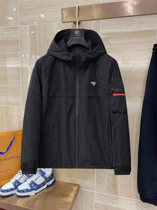 Prada Premium Jacket with Brand Elements, High Comfort