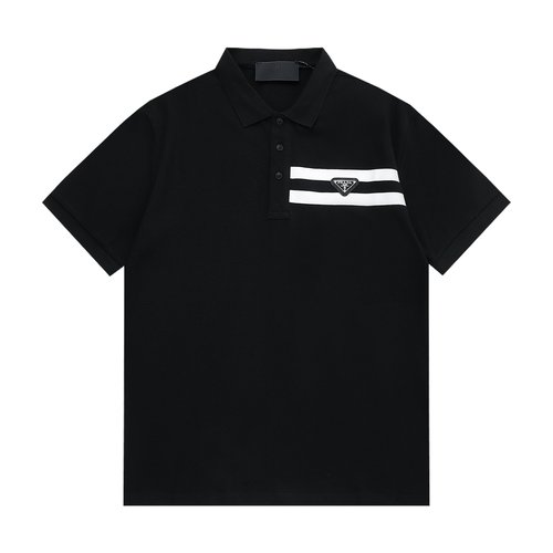 Prada Retro Collared Polo Shirt with Triangle Logo