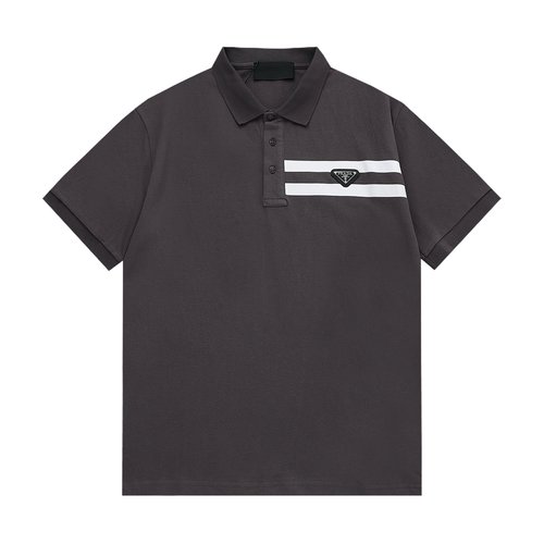 Prada Retro Collared Polo Shirt with Triangle Logo