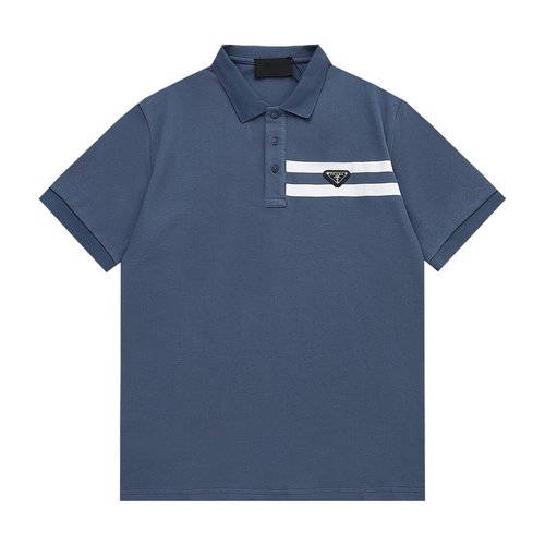 Prada Retro Collared Polo Shirt with Triangle Logo