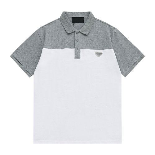Prada Gray Retro-inspired Polo Shirt
