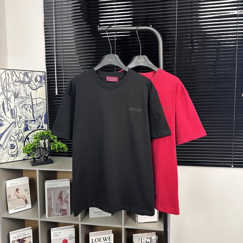 Gucci Burned Flower Patch Letter Embroidery Short Sleeve T-Shirt