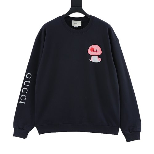 Gucci Cartoon Snake Print Blue Pullover for Casual Style