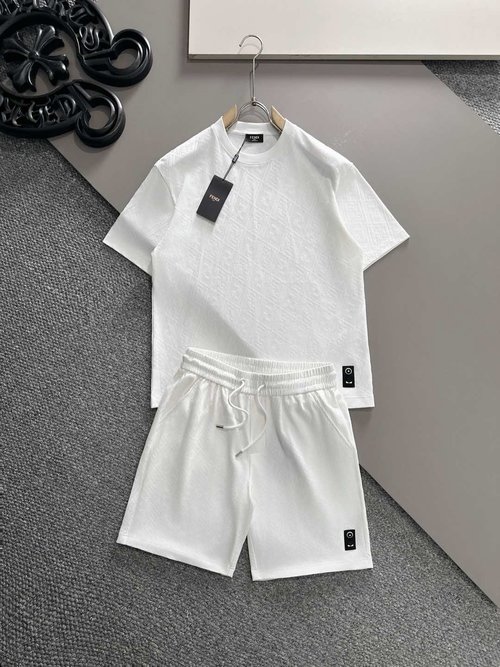 Fendi Customized Cotton T-Shirt and Shorts Set