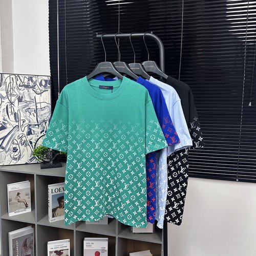 Louis Vuitton Half-Full Printed Letter Short-Sleeve T-Shirt