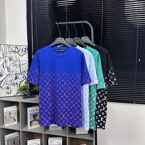 Louis Vuitton Half-Full Printed Letter Short-Sleeve T-Shirt