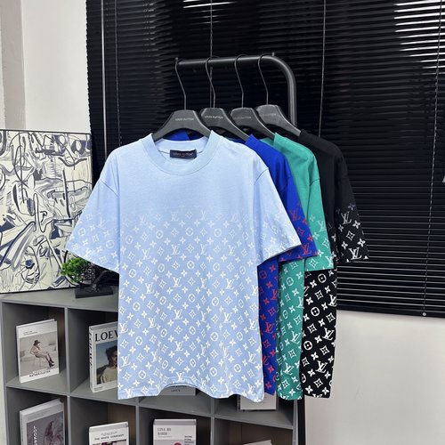 Louis Vuitton Half-Full Printed Letter Short-Sleeve T-Shirt