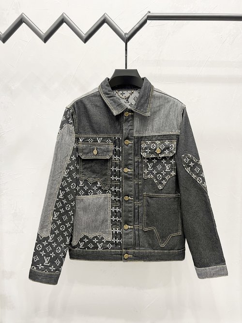 Louis Vuitton Contrast Stitched Denim Work Jacket with Monogram