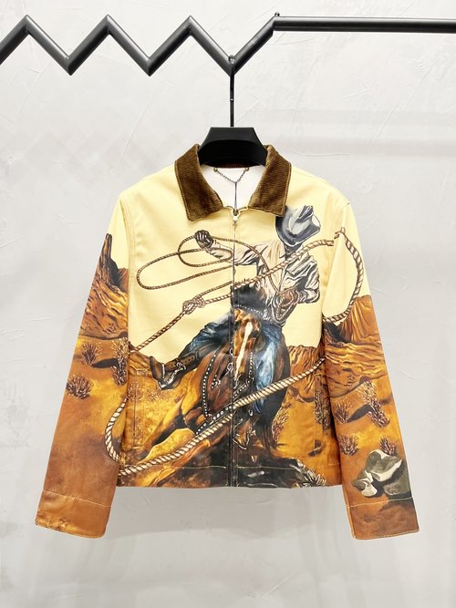 Louis Vuitton Retro Campfire Series Tie-dye Denim Shirt