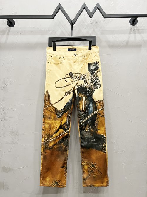 Louis Vuitton Retro Campfire Tie-dye Design Denim Shirt