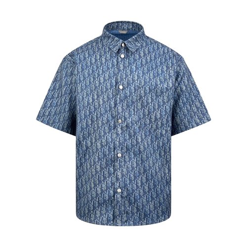 Dior Deep Blue Patterned Comfortable Short Shirt