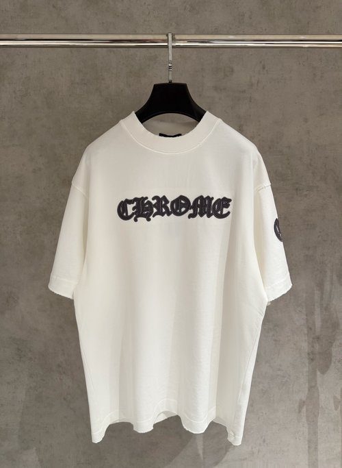 Chrome Hearts Patchwork Embroidered T-Shirt with Abrasion